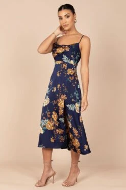 Alejandra Cowl Neck Midi Dress - Navy -Fashion Dress petal and pup usa dresses alejandra cowl neck midi dress navy 32385301545137