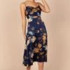 Alejandra Cowl Neck Midi Dress - Navy