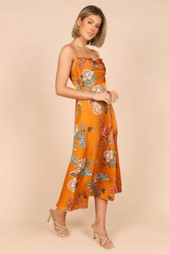 Alejandra Cowl Neck Midi Dress - Tan -Fashion Dress petal and pup usa dresses alejandra cowl neck midi dress tan 32385302757553