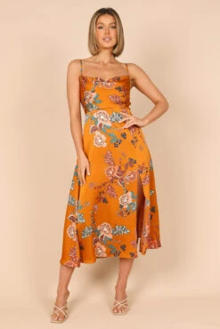 Alejandra Cowl Neck Midi Dress - Tan -Fashion Dress petal and pup usa dresses alejandra cowl neck midi dress tan 32385302823089