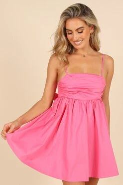Alice Bow Back Mini Dress - Hot Pink 12 Alice Bow Back Mini Dress - Hot Pink -Fashion Dress petal and pup usa dresses alice bow back mini dress hot pink 33615504244913