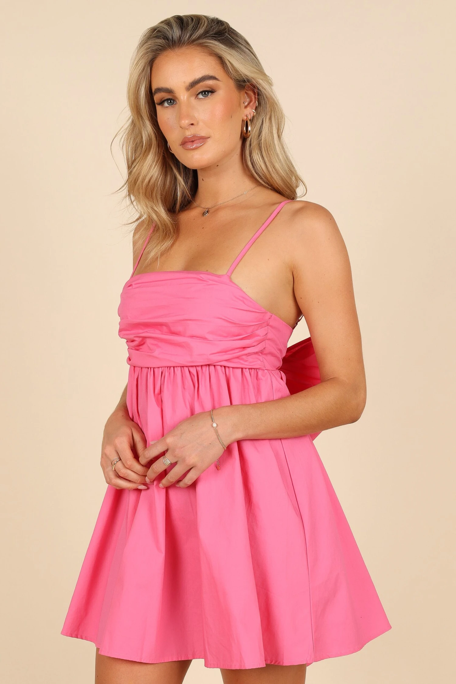 Alice Bow Back Mini Dress - Hot Pink 9 Alice Bow Back Mini Dress - Hot Pink - Image 7