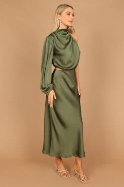 Amelie One Shoulder Midi Dress - Olive 19 Amelie One Shoulder Midi Dress - Olive -Fashion Dress petal and pup usa dresses amelie one shoulder maxi dress olive 32652959842481