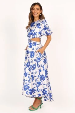 Aminah Puff Sleeve Dress - Blue Floral -Fashion Dress petal and pup usa dresses aminah puff sleeve dress blue floral 33481579036849