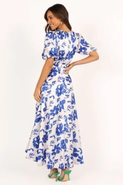 Aminah Puff Sleeve Dress - Blue Floral -Fashion Dress petal and pup usa dresses aminah puff sleeve dress blue floral 33481579069617