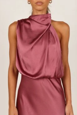 Anabelle Halter Neck Midi Dress - Dusty Rose -Fashion Dress petal and pup usa dresses anabelle halter neck maxi dress dusty rose 33234570084529