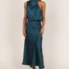 Anabelle Halter Neck Midi Dress - Teal -Fashion Dress petal and pup usa dresses anabelle halter neck maxi dress teal 33234572378289