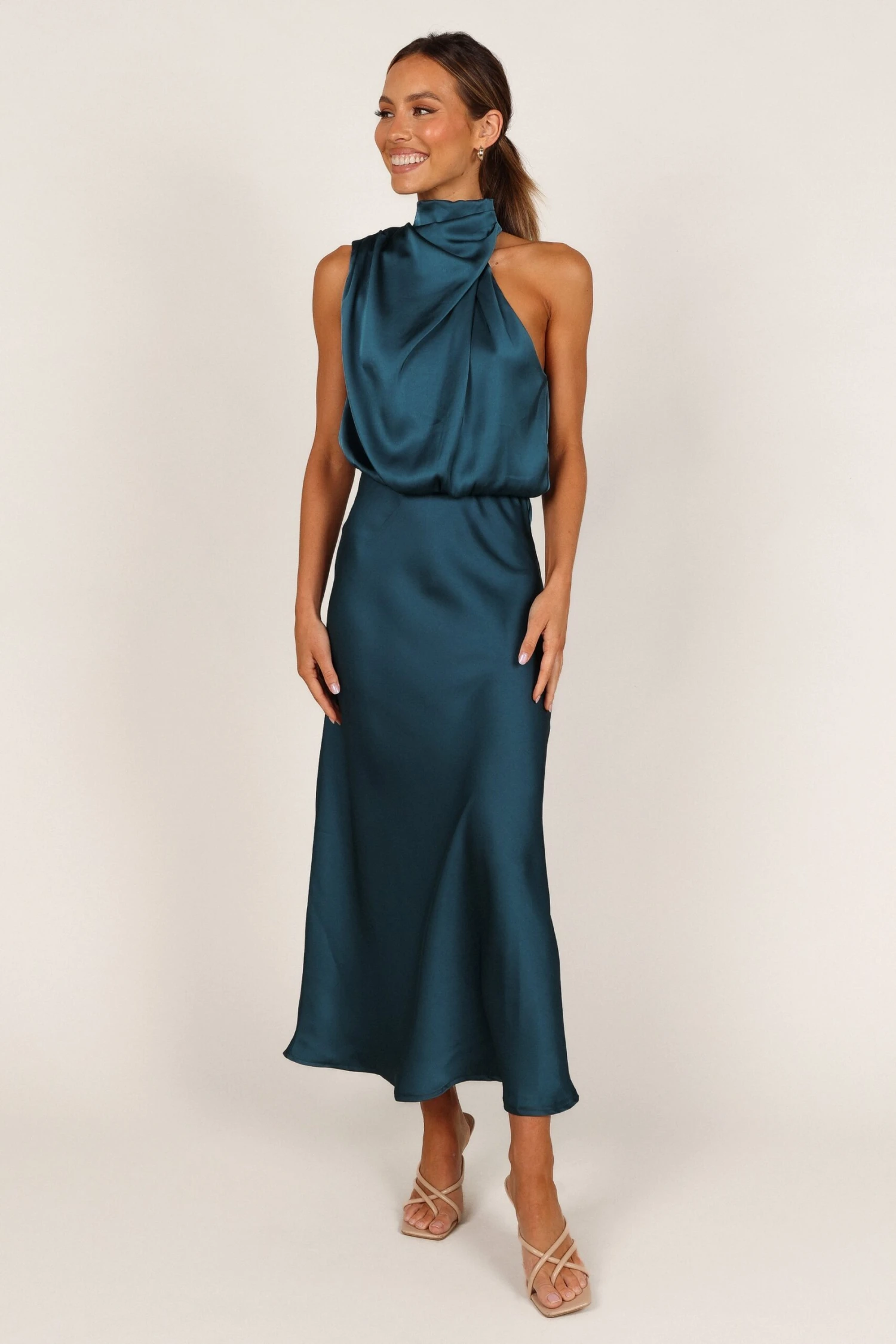 Anabelle Halter Neck Midi Dress - Teal 3 Anabelle Halter Neck Midi Dress - Teal