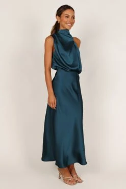 Anabelle Halter Neck Midi Dress - Teal 12 Anabelle Halter Neck Midi Dress - Teal -Fashion Dress petal and pup usa dresses anabelle halter neck maxi dress teal 33234572411057