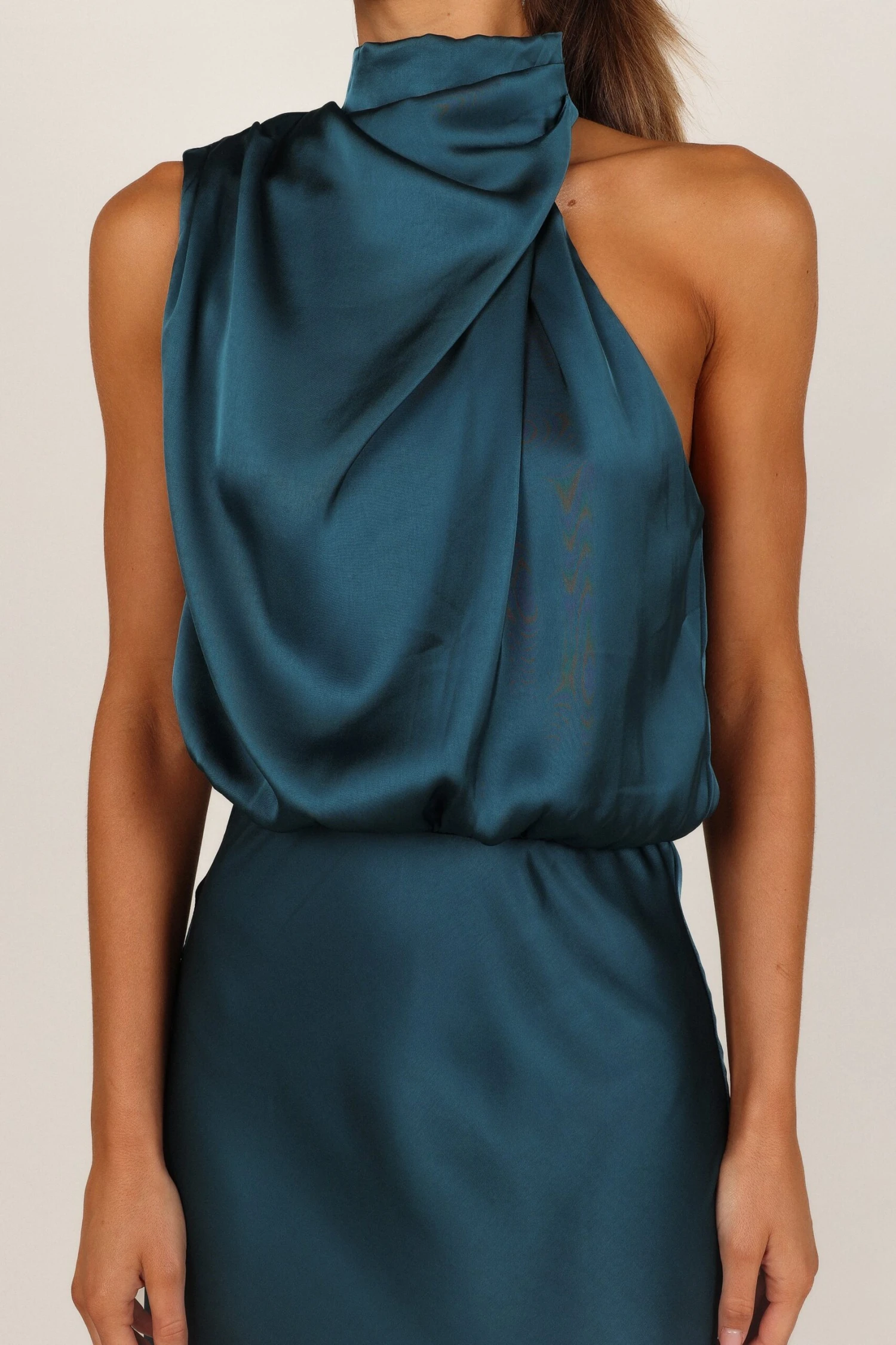 Anabelle Halter Neck Midi Dress - Teal 4 Anabelle Halter Neck Midi Dress - Teal - Image 2