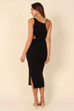 Andean Side Cutout Midi Dress - Black -Fashion Dress petal and pup usa dresses andean side cutout midi dress black 32129772617905
