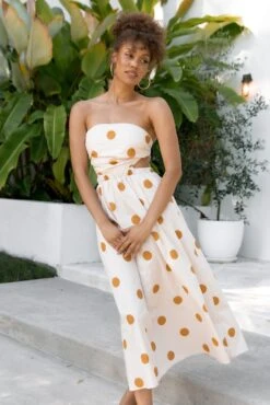 Angelique Dress - Beige Spot -Fashion Dress petal and pup usa dresses angelique dress beige spot 31882659594417