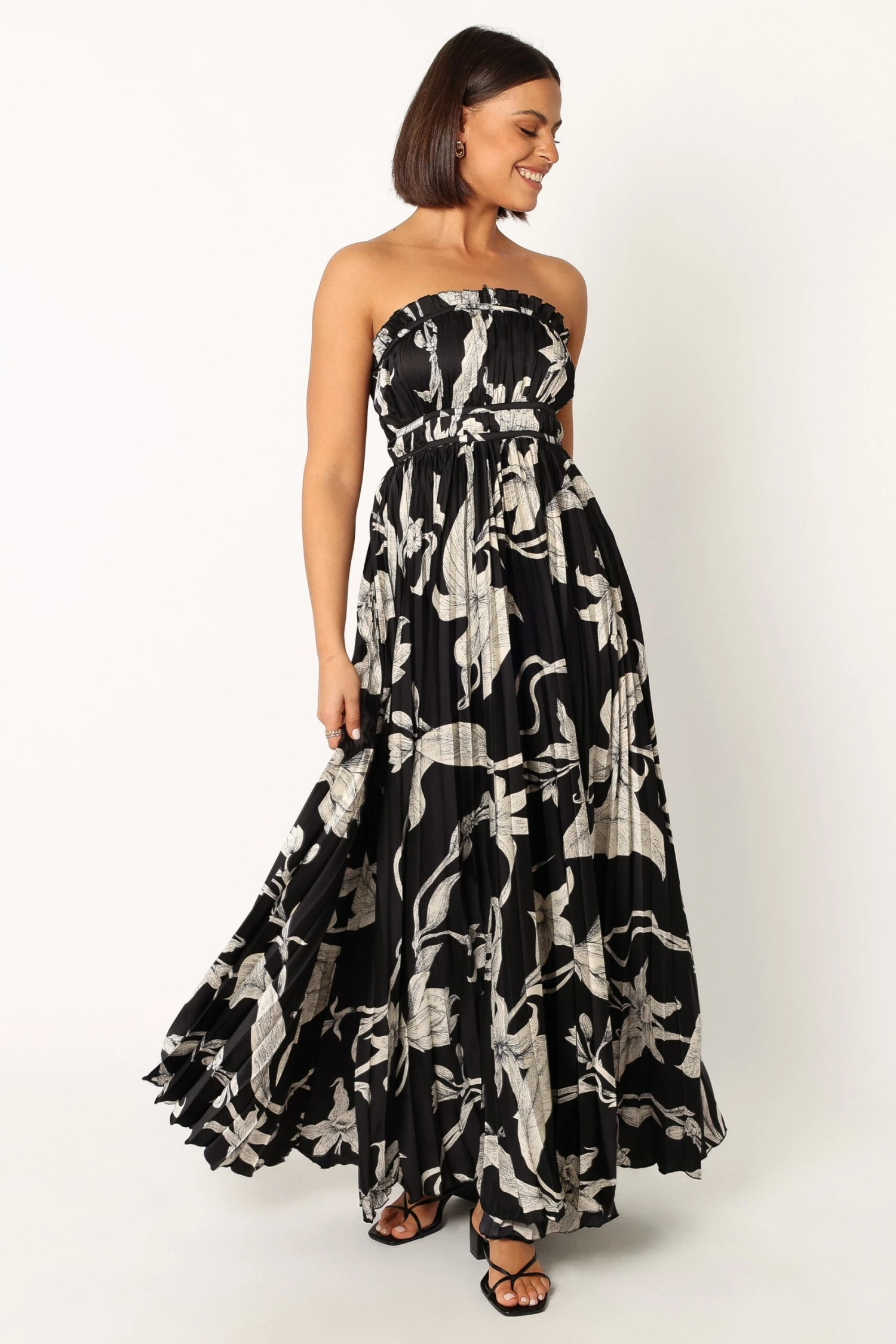 Angelique Strapless Maxi Dress - Black Floral 3 Angelique Strapless Maxi Dress - Black Floral