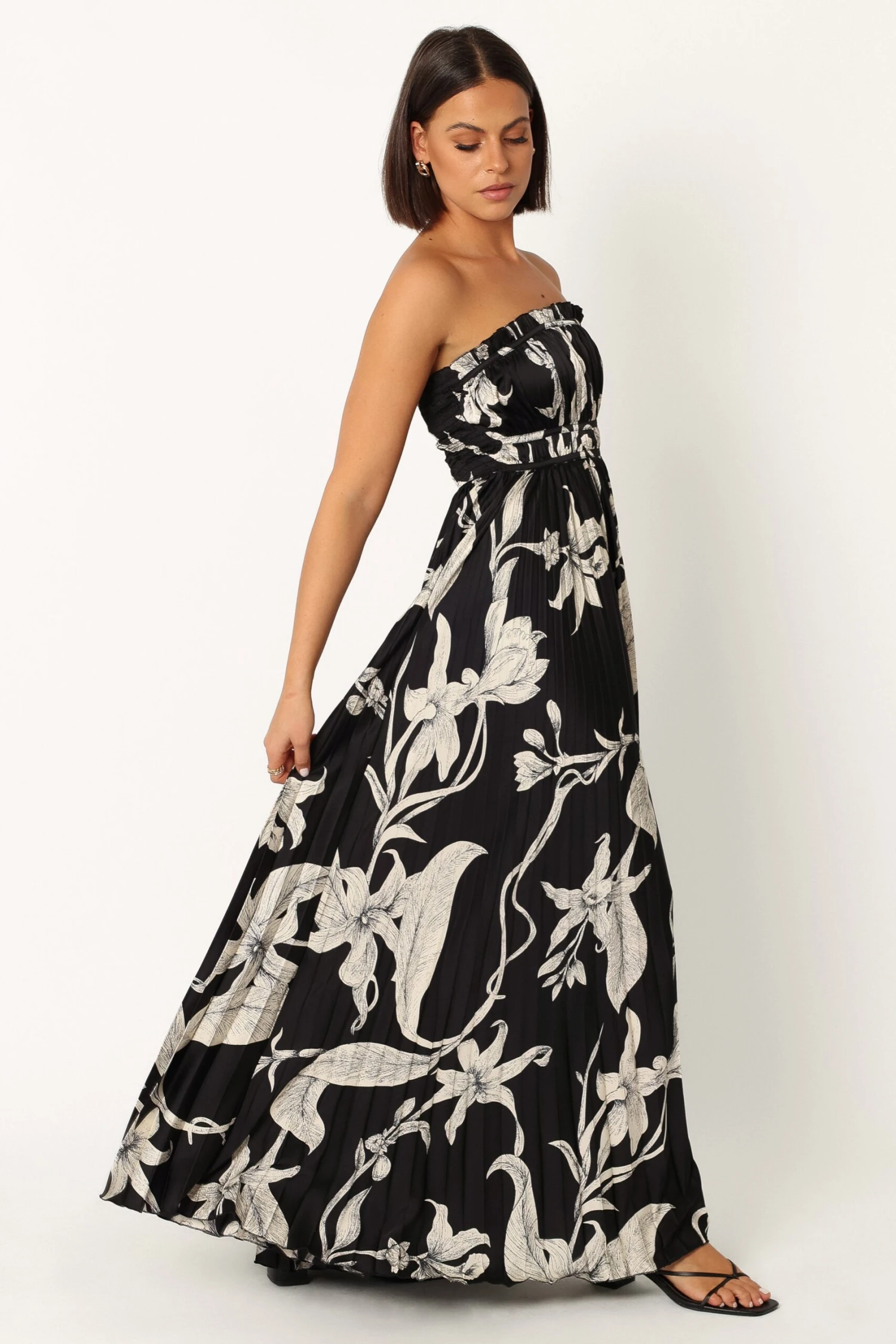 Angelique Strapless Maxi Dress - Black Floral 4 Angelique Strapless Maxi Dress - Black Floral - Image 2