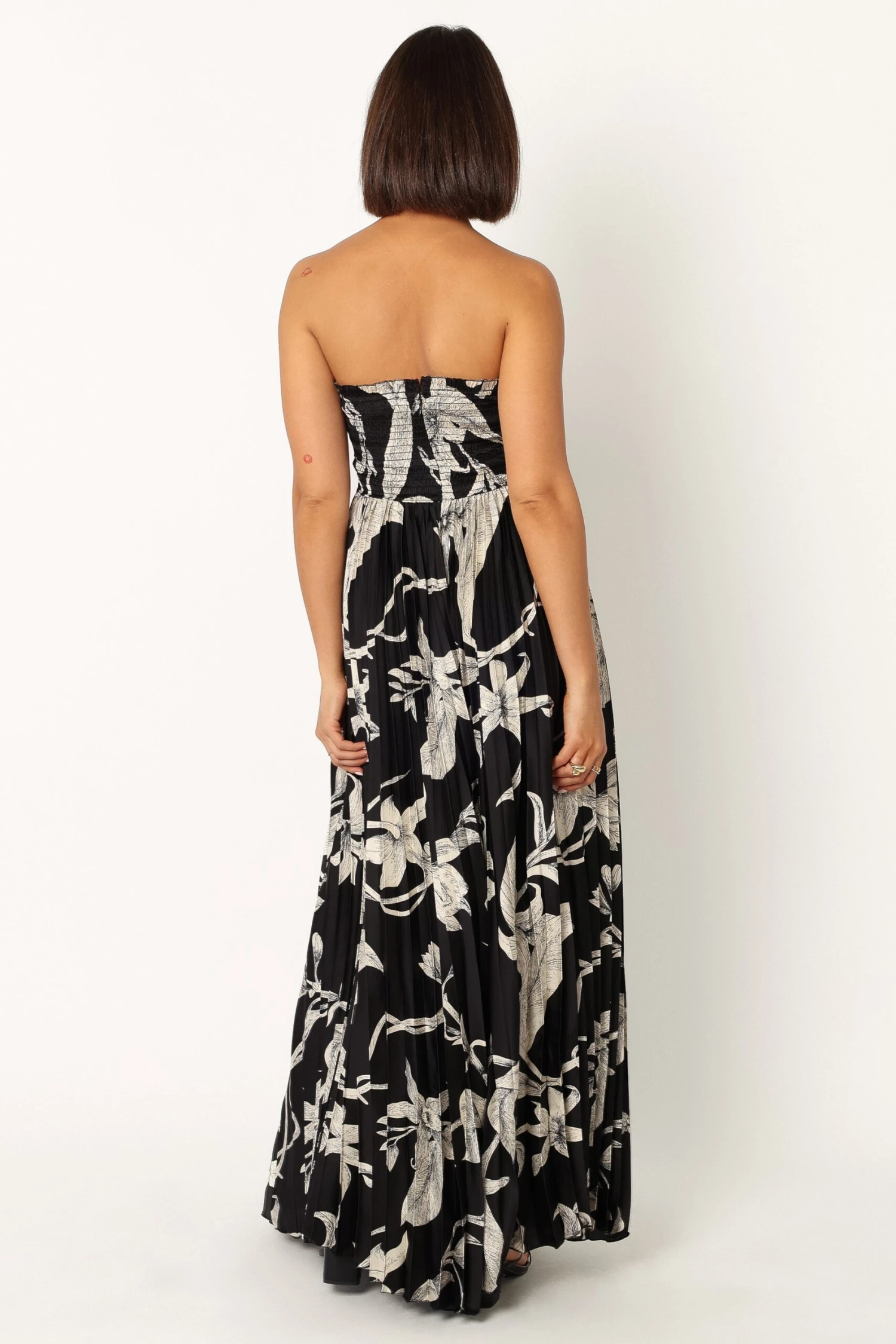 Angelique Strapless Maxi Dress - Black Floral 5 Angelique Strapless Maxi Dress - Black Floral - Image 3