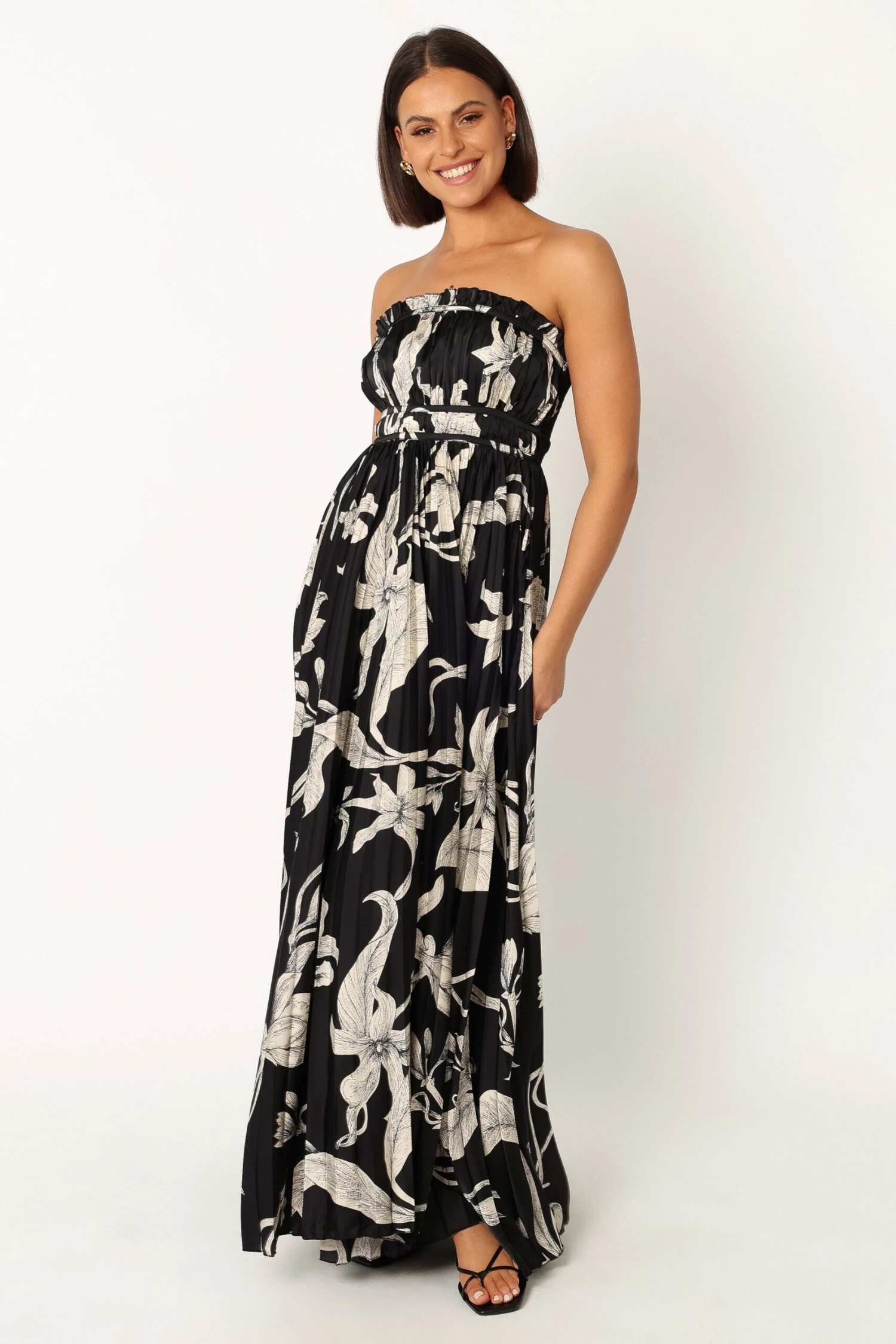 Angelique Strapless Maxi Dress - Black Floral 6 Angelique Strapless Maxi Dress - Black Floral - Image 4