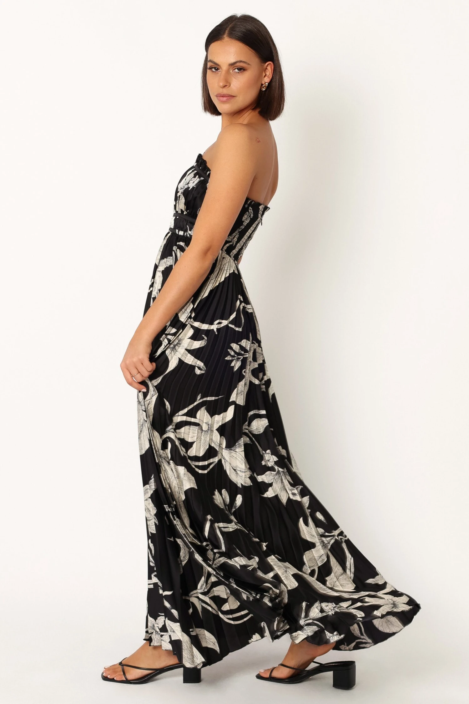 Angelique Strapless Maxi Dress - Black Floral 7 Angelique Strapless Maxi Dress - Black Floral - Image 5