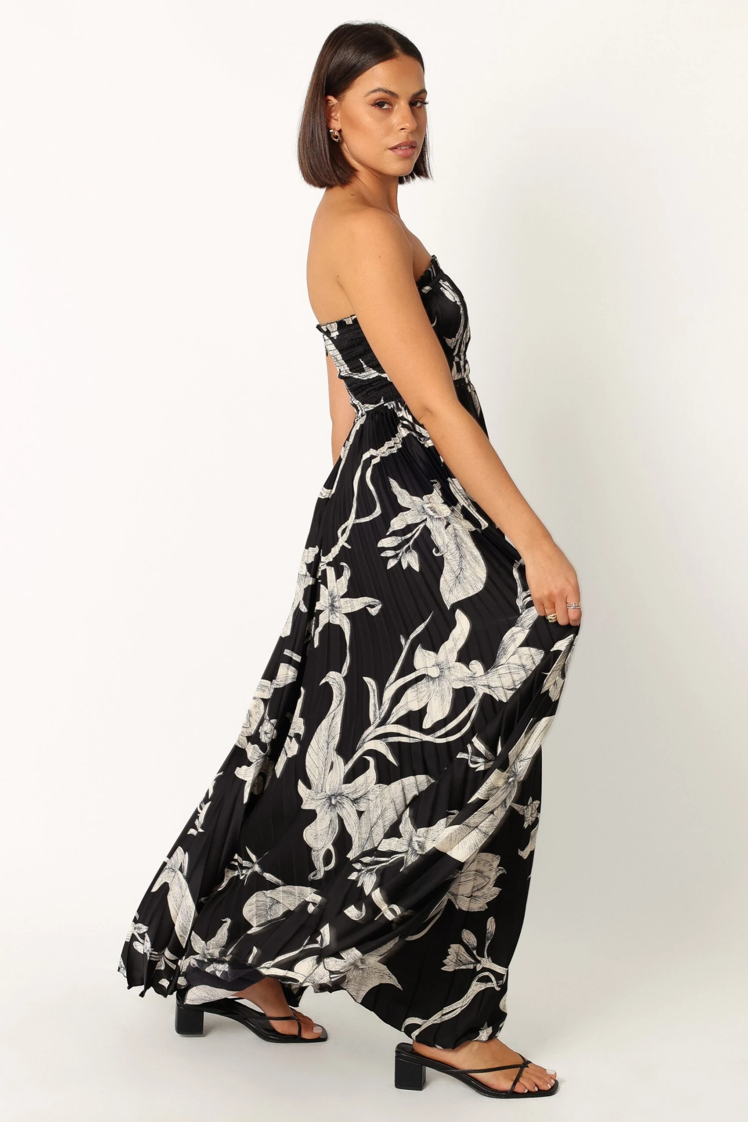 Angelique Strapless Maxi Dress - Black Floral 12 Angelique Strapless Maxi Dress - Black Floral - Image 10