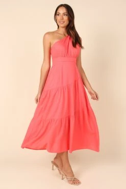 Anthea One Shoulder Dress - Berry