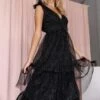 Asteria Tulle Tiered Maxi Dress - Black Sparkle -Fashion Dress petal and pup usa dresses asteria tulle tiered maxi dress black sparkle 33057082376369