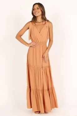 Athena Tiered Maxi Dress - Orange