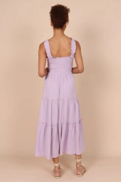 August Shirred Maxi Dress - Lilac -Fashion Dress petal and pup usa dresses august shirred maxi dress lilac 32317558161585