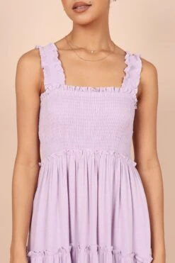 August Shirred Maxi Dress - Lilac -Fashion Dress petal and pup usa dresses august shirred maxi dress lilac 32317558194353