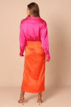 Fashion Dress -Fashion Dress petal and pup usa dresses austin colourblock wrap dress pink orange 32283952808113