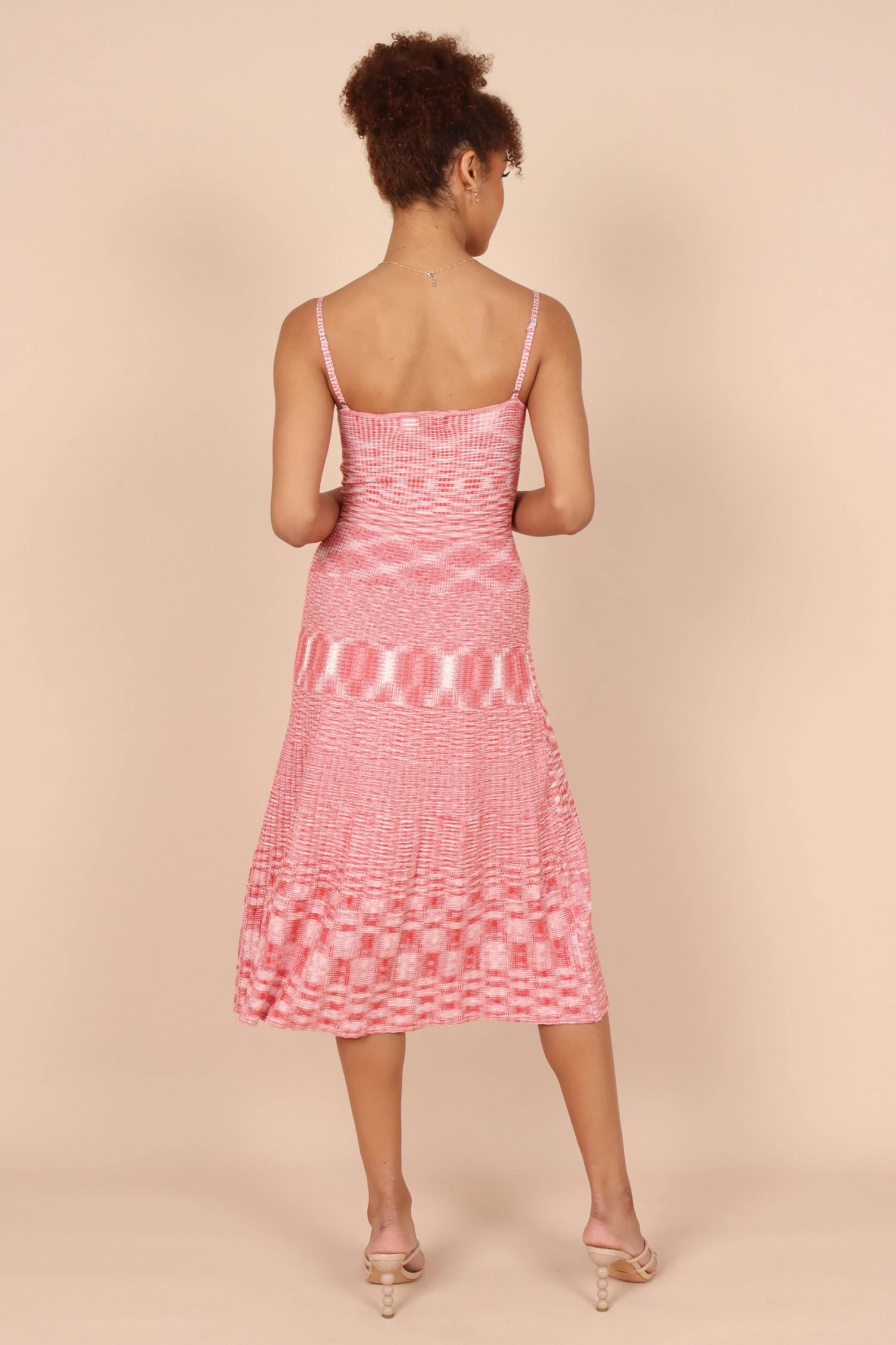 Blinque Light Knit Midi Dress - Cream/Red 4 Blinque Light Knit Midi Dress - Cream/Red - Image 2