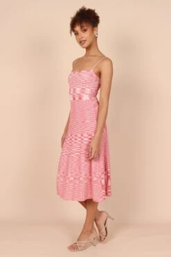 Blinque Light Knit Midi Dress - Cream/Red 12 Blinque Light Knit Midi Dress - Cream/Red -Fashion Dress petal and pup usa dresses blinque light knit midi dress cream red 32264729264305