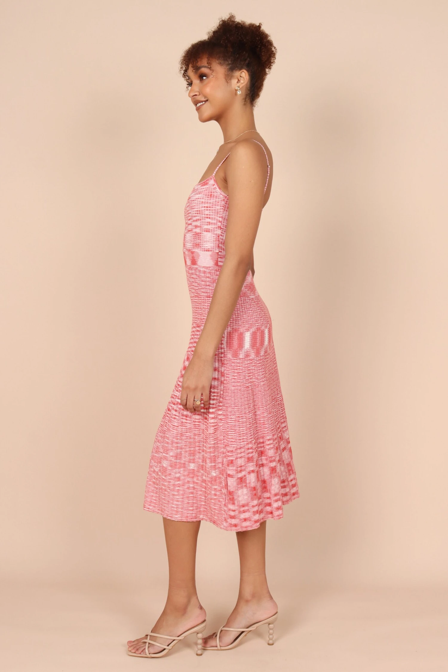 Blinque Light Knit Midi Dress - Cream/Red 7 Blinque Light Knit Midi Dress - Cream/Red - Image 5