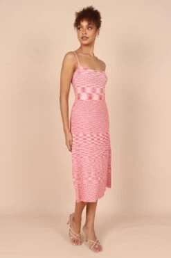 Blinque Light Knit Midi Dress - Cream/Red 14 Blinque Light Knit Midi Dress - Cream/Red -Fashion Dress petal and pup usa dresses blinque light knit midi dress cream red 32264729329841