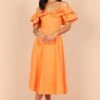 Cabo Frill Sleeve Midi Dress - Orange -Fashion Dress petal and pup usa dresses cabo frill sleeve midi dress orange 33190458720433
