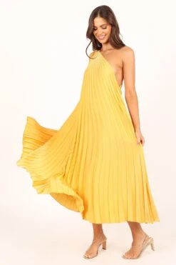 Cali One Shoulder Midi Dress - Saffron -Fashion Dress petal and pup usa dresses cali one shoulder maxi dress saffron 33681587667121