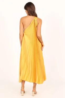 Cali One Shoulder Midi Dress - Saffron -Fashion Dress petal and pup usa dresses cali one shoulder maxi dress saffron 33681587732657