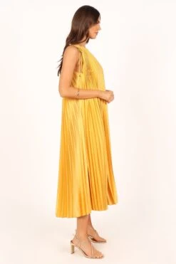 Cali One Shoulder Midi Dress - Saffron -Fashion Dress petal and pup usa dresses cali one shoulder maxi dress saffron 33681587798193