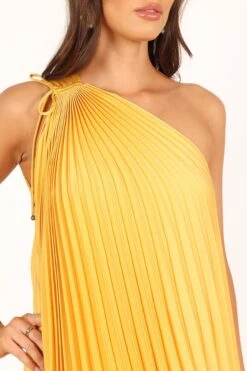 Cali One Shoulder Midi Dress - Saffron -Fashion Dress petal and pup usa dresses cali one shoulder maxi dress saffron 33681587863729