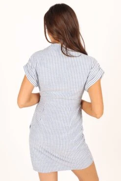 Chourt Wrap Mini Dress - Navy White -Fashion Dress petal and pup usa dresses chourt wrap midi dress navy white 33722392543409