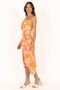 Clara One Shoulder Midi Dress - Orange -Fashion Dress petal and pup usa dresses clara one shoulder midi dress orange 33712857448625
