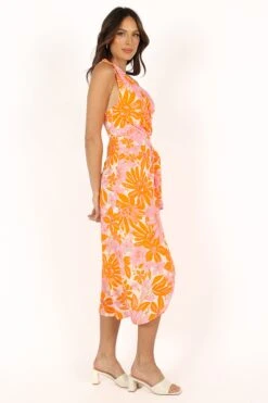 Clara One Shoulder Midi Dress - Orange -Fashion Dress petal and pup usa dresses clara one shoulder midi dress orange 33712857546929