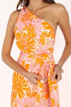 Clara One Shoulder Midi Dress - Orange -Fashion Dress petal and pup usa dresses clara one shoulder midi dress orange 33712857579697