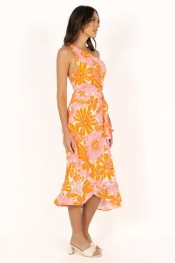 Clara One Shoulder Midi Dress - Orange -Fashion Dress petal and pup usa dresses clara one shoulder midi dress orange 33712857612465