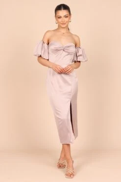 Dahlia Off Shoulder Puff Sleeve Midi Dress - Lilac 12 Dahlia Off Shoulder Puff Sleeve Midi Dress - Lilac -Fashion Dress petal and pup usa dresses dahlia off shoulder puff sleeve midi dress lilac 32390892093617