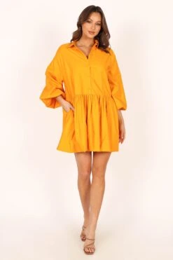 Daisy Long Sleeve Mini Dress - Mustard -Fashion Dress petal and pup usa dresses daisy long sleeve mini dress mustard 33779265437873