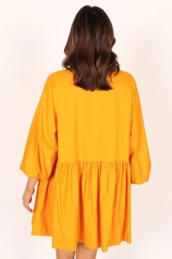 Daisy Long Sleeve Mini Dress - Mustard -Fashion Dress petal and pup usa dresses daisy long sleeve mini dress mustard 33779265601713