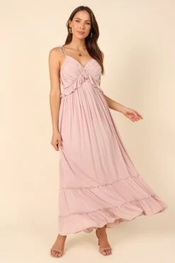 Davy Ruffle Detail Maxi Dress - Mauve