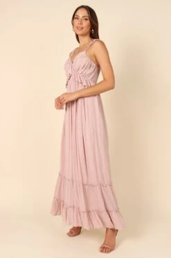 Davy Ruffle Detail Maxi Dress - Mauve -Fashion Dress petal and pup usa dresses davy ruffle detail maxi dress mauve 32111593357489