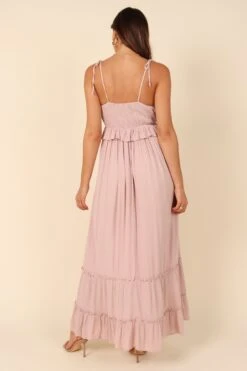 Davy Ruffle Detail Maxi Dress - Mauve -Fashion Dress petal and pup usa dresses davy ruffle detail maxi dress mauve 32111593390257