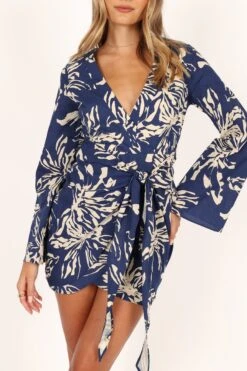 Deliah Long Sleeve Mini Dress - Navy -Fashion Dress petal and pup usa dresses deliah long sleeve mini dress navy 33752449876145