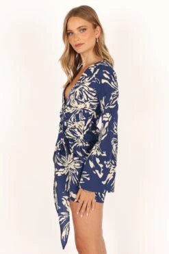 Deliah Long Sleeve Mini Dress - Navy -Fashion Dress petal and pup usa dresses deliah long sleeve mini dress navy 33752449908913